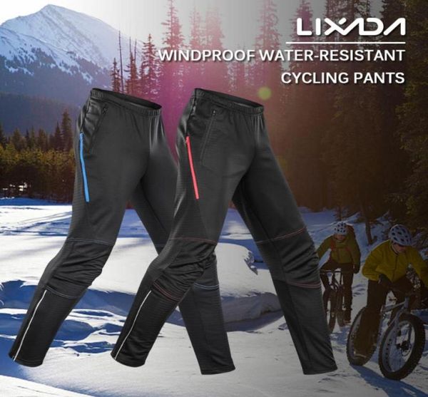 

lixada men039s waterproof cycling pants thermal fleece windproof waterproof winter bike riding running sports pants trousers7758776, Black;blue