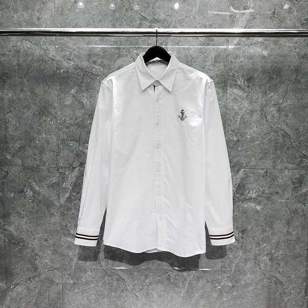 

tb thom 's solid dress long sleeve button down for spring autumn fashion brand men regular fit casual shirt, White;black
