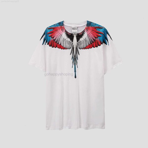 

mb short sleeve python lion head color feather wing t-shirt trendy brand loose couple costume dress summerk8tw 14, White;black
