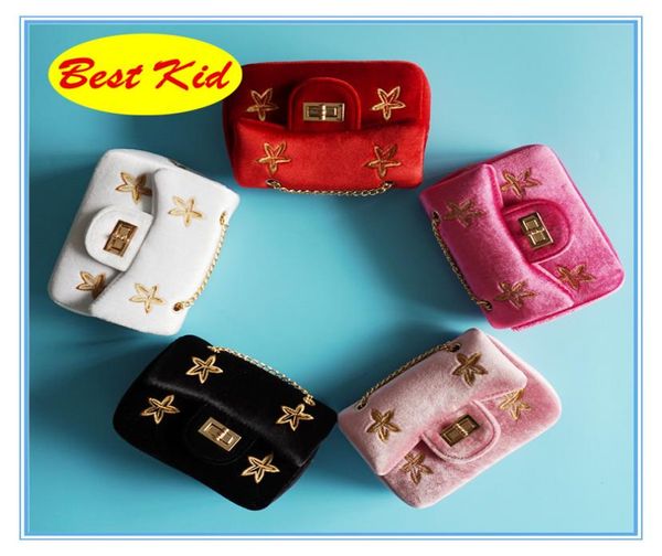

children039s cotton twinkle shoulder bags kids small messenger bags baby kids star bags toddlers mini purse bk0255448900, White
