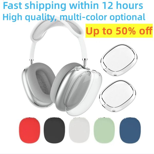 

for airpods max bluetooth airpods box headphone accessories transparent tpu solid silicone waterproof protective case airpod maxs headphones