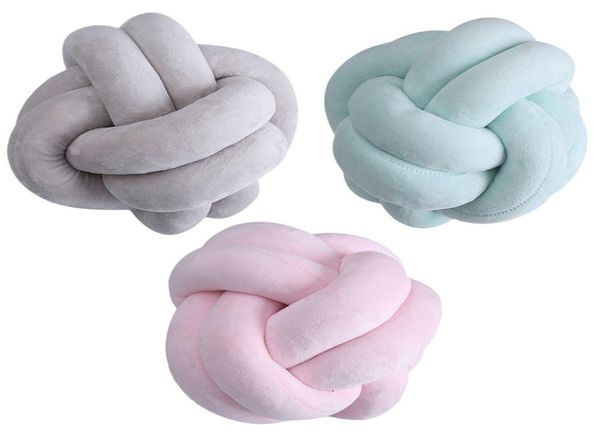

18cm 22cm nordic style velvet knot ball pillow baby sofa cushion baby stuffed toys kids bedroom decoration car cushions 20092471582