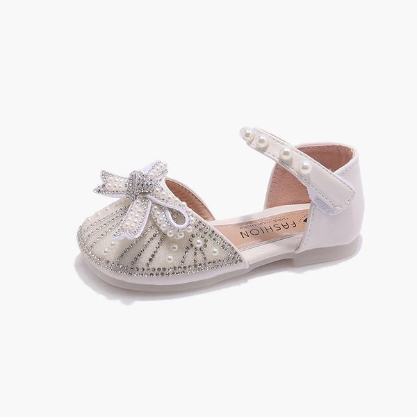 

sandals kids shoes footwear children girls princess summer bowknot pearl moccasins f11578, Black;red