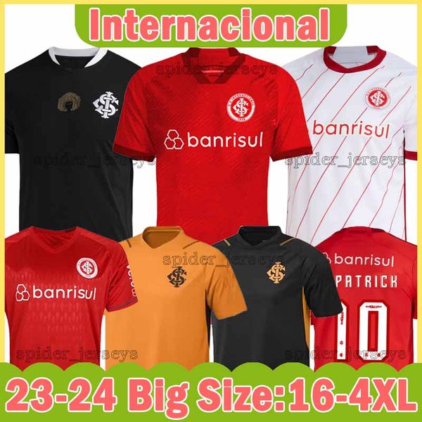 

2023 2024 sc internacional soccer jerseys a. patrick brazils sport camisa nico de pena wanderson goalkeeper masculino feminino football shir, Black;yellow