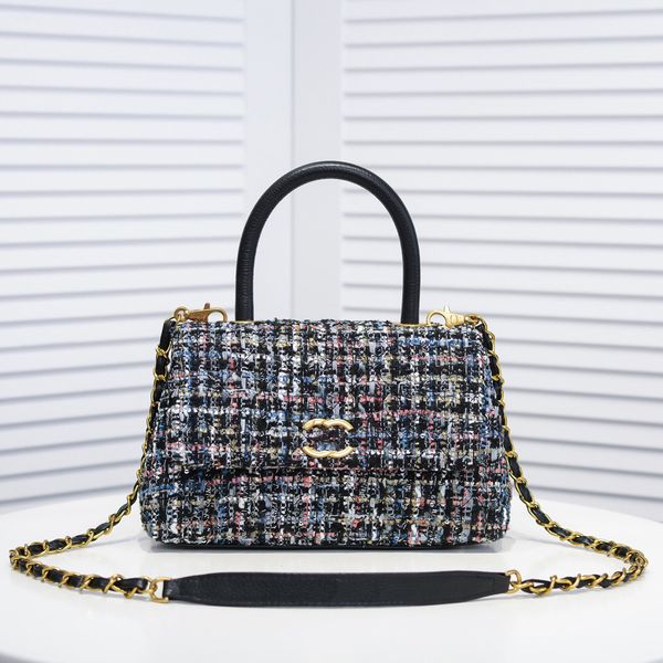 

button cover bag designer handbag tweed bag women's chain shoulder bag quilted purse crossbody bag bag parisian brand fashion flap clas