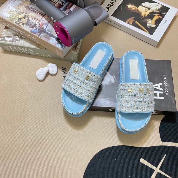 

casual shoes designer slippers women small fragrance thick sole nonslip bottom summer beach super comfortable sandal, Black