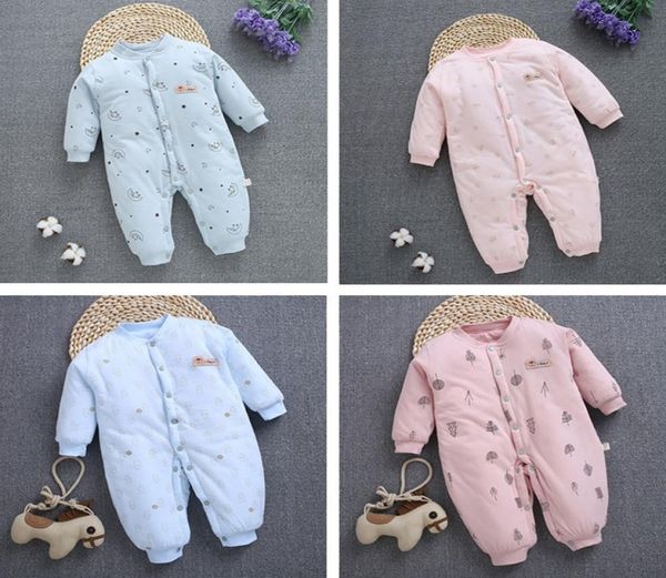 

baby clothes newborn baby boy girl thick romper children039s jumpsuit cotton outfits winter clothes warm infant clothing3149794, Blue