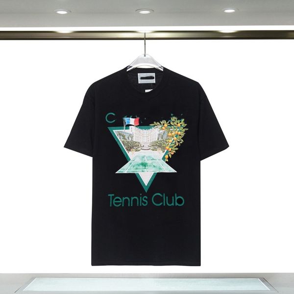 

mens designer casablanca t shirt fashion tennis club men casual t-shirts street shorts sleeve clothes breathable shirts asian size s xxxl lu, White;black