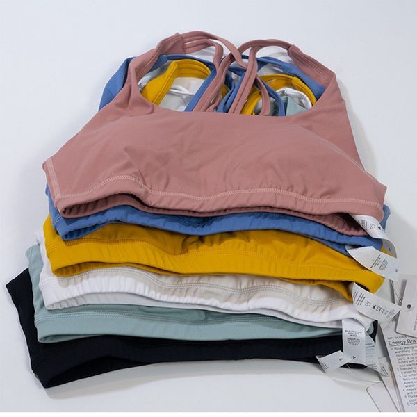 

lu-008 energy bra yoga fitness gym traning sport crop suit naked feeling female lu sportswear medium support underwear bras lulemon