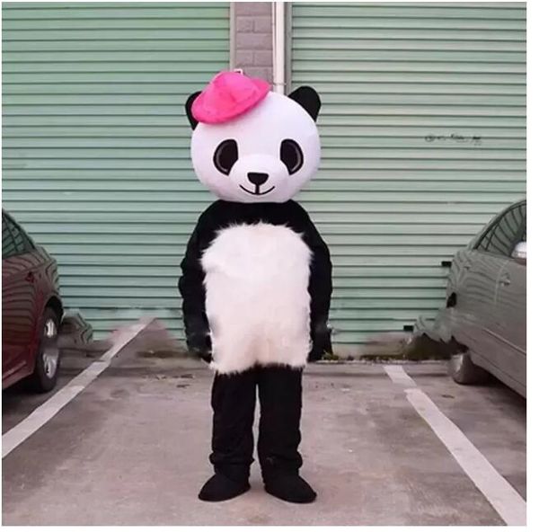 

2023 halloween panda plush mascot costumes christmas fancy party dress cartoon character outfit suit adults size carnival easter advertising, Red;yellow