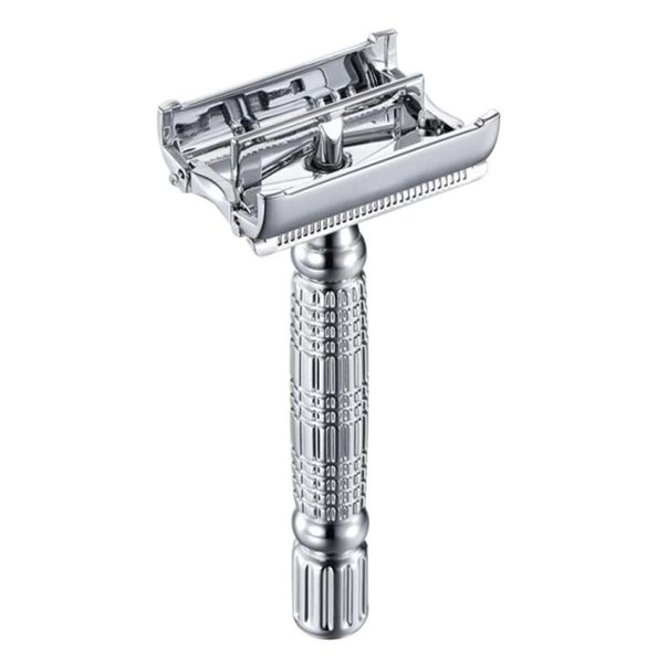 

safety razor chrome alloy with packing sliver unscrew double edge razors turret manual shaver face care shaving razor5751723