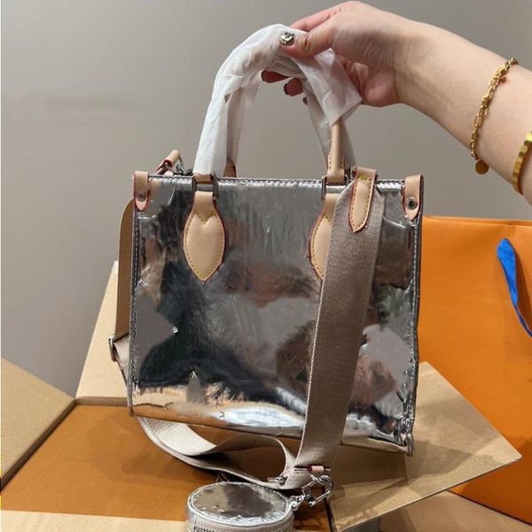 

onthego tote bags designer handbags luxury brands single shoulder bag classic women crossbody handbag transparent laser sunrise pastel wgio