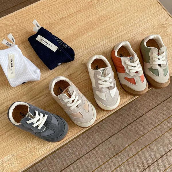 

athletic outdoor kids shoes new spring toddler boy korean casual cute school sneakers children cotton solid color fashion flat y2303, Black