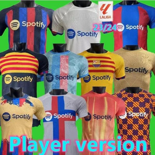 

player version 22 23 lewandowski pedri soccer jerseys kounde adama ferran camiseta de football ansu fati raphinha 2022 2023 barcelonas sergi, Black;yellow