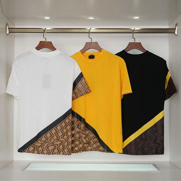 

2023 spring and summer new double f presold mosaic jacquard short sleeve t-shirt men and women with loose half sleeve, White;black