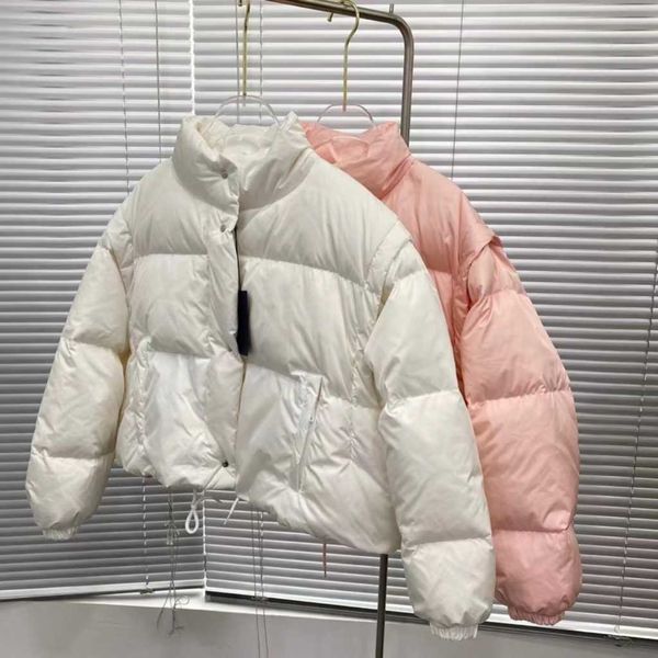 

autumn and winter women plus fluffy stand collar bread down jacket, sleeve down jacket can be removed, coat vest two wear, tender color show, Black
