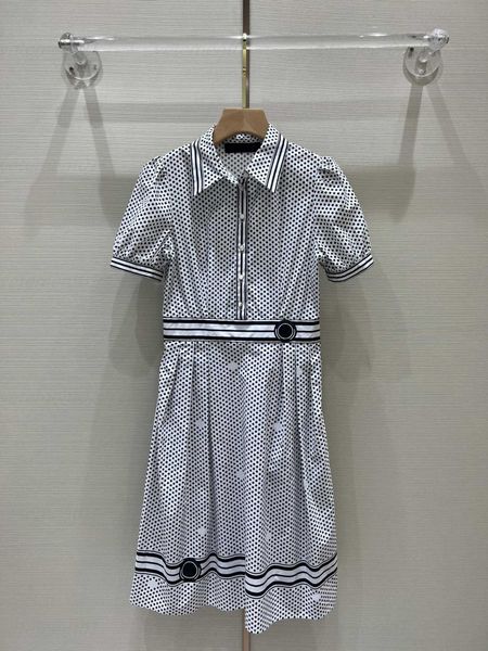 

classic football shirt dress summer dress classic dot positioning letter print pattern temperament elegant fashion age reduction new fashion, Black;gray