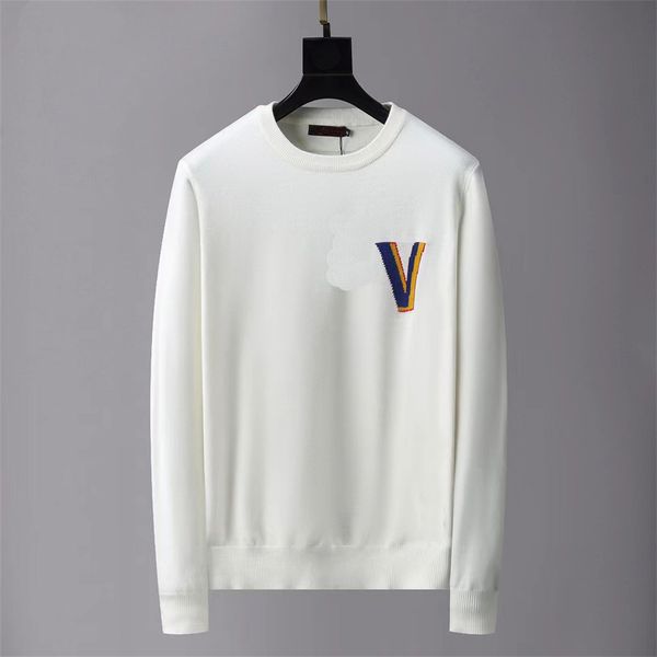 

fashion women's pullover brand men's knitwear fall/winter high-end designer knitwear men's classic long-sleeved slim knit 48s, White;black