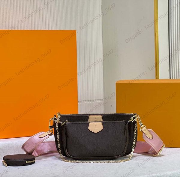 

multi pochette crossbody designer bag for women sholder bag brown flowers handbags genuine leather fashion brand messenger bag cross body pu