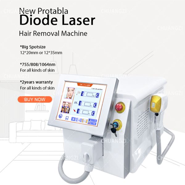 

new painless 808 diode laser hair removal machine 2000w high power ice platinum 3 wavelength 755 808 1064, Black