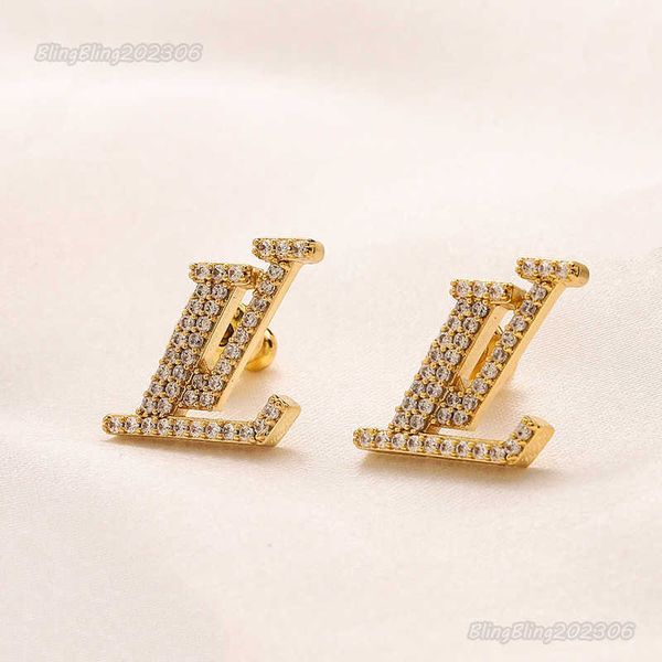 

new fashion luxury stud earrings designer for women engagement jewelry gift senior wedding channel earring gold earings, Golden;silver