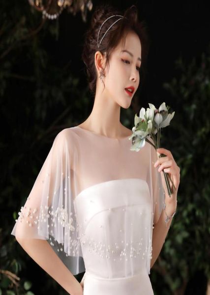 

pearls bridal coat jackets wedding capes wraps bolero jacket4679822, White