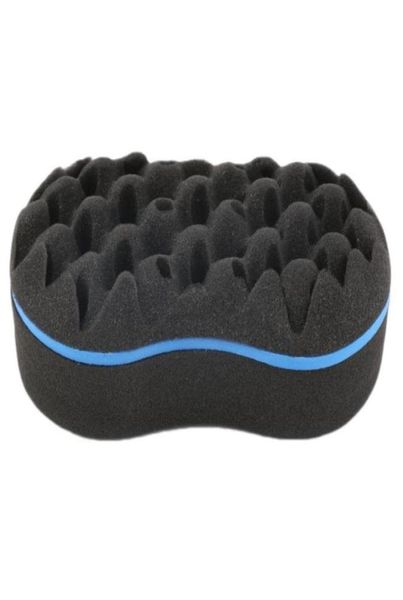 

double side magic sponge barber hair brush oval sponge locking coil afro curl wave spin in one direction hair roller 3404240, Black