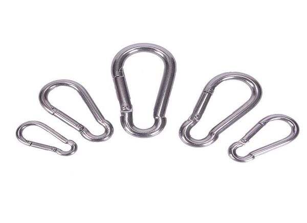 

1pc 5types 304 stainless steel spring carabiner multi tool rock climbing accessories snap hook keychain quick link loc qylhgv2960887
