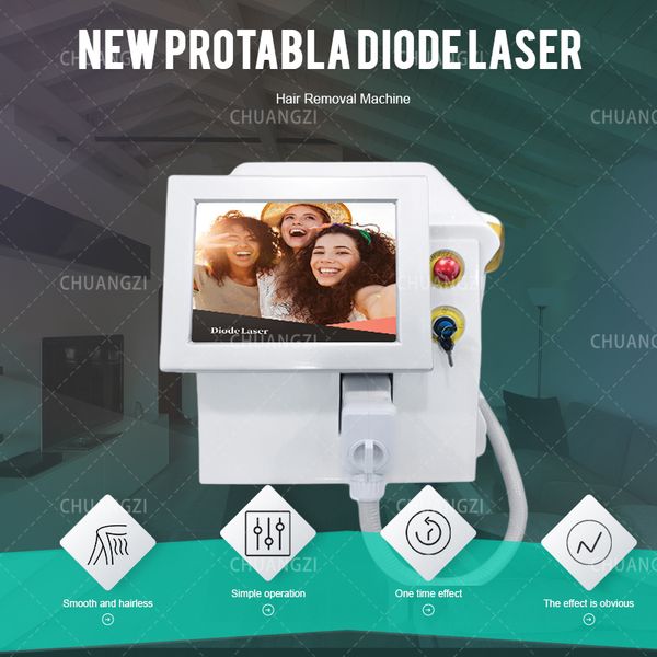 

2000wportable 755 808 1064nm triple wavelengths diode laser hair removal machine aesthetic strong power permanent hair removal, Black