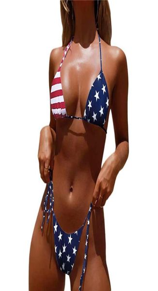 

micro bikini string extreme mini 2 pieces striped snake usa flag print tankini g thong swimsuit women beach bath suit3989270, White