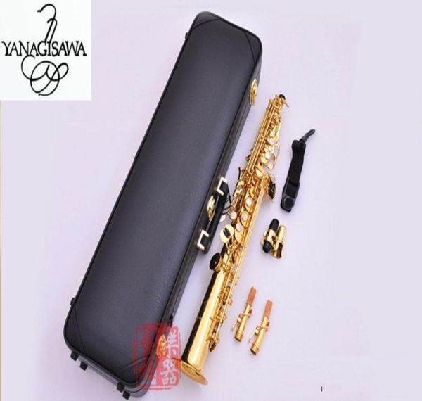 

new quality japan yanagisawa s991 soprano sax instrument saxophone b flat music lacquered gold brass soprano sax with case1656102
