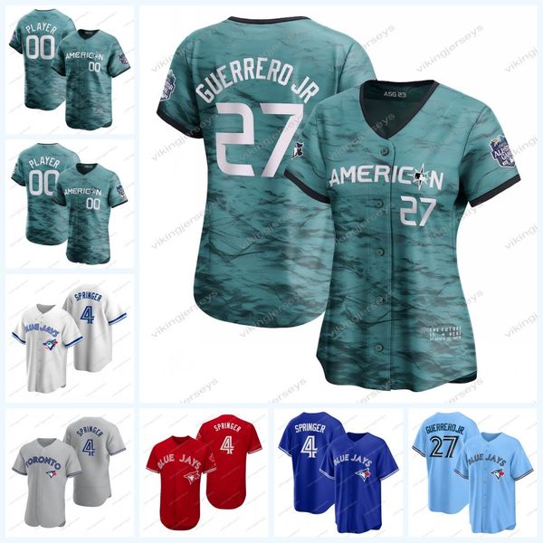 

blue jays 2023 all star jersey george springer vladimir guerrero jr. alek manoah daulton varsho kevin kiermaier whit merrifield santiago esp, Blue;black