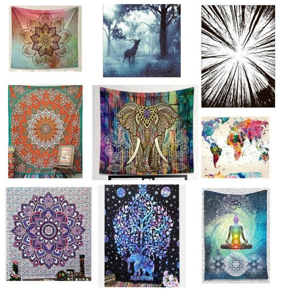 

150130cm tapestries 2018 summer bohemian mandala beach towel blanket folkcustom yoga mat elephant print shawl bath towel 40 colo4220263