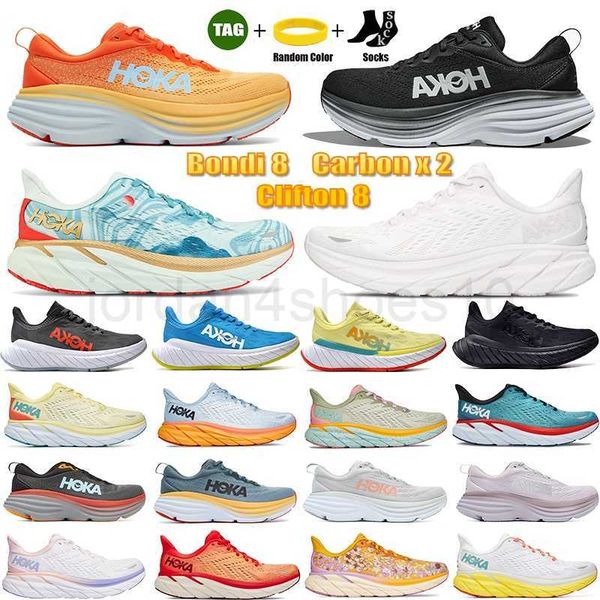

hoka bondi 8 clifton athletic shoes runner hokas carbon x2 triple black white blue clifton 8 running shoes outdoor sports designer trainers