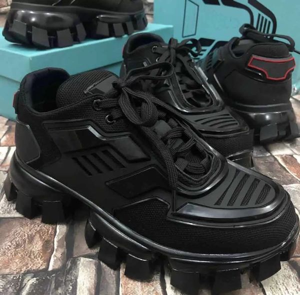 

famous brand men's sports shoes cloudbust thunder sneakers men knit fabric technical eyestay casual walking light mesh outdoor runner t, Black