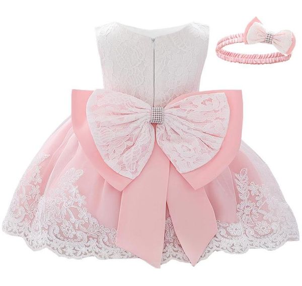 

girl039s dresses toddler big bow 1 year birthday baby girl dress born christening princess party wedding carnival costume6916333, Red;yellow