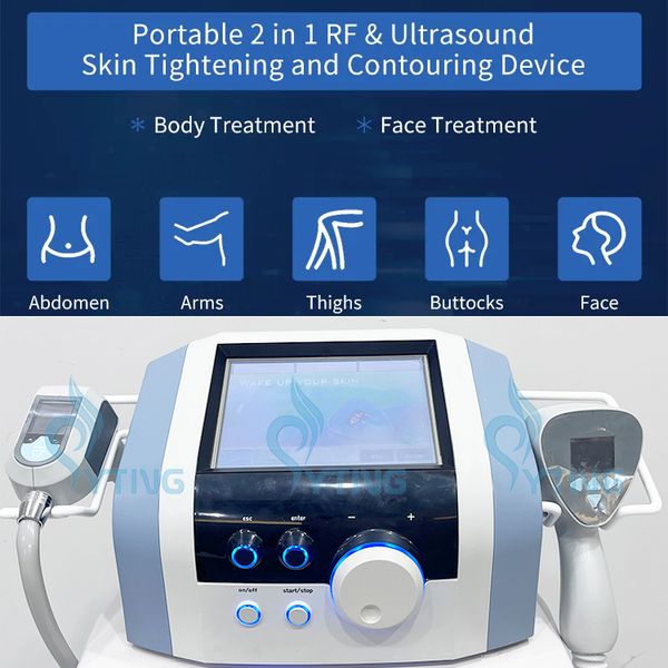 

portable ultrasound rf machine 2 in 1 radio frequency face lifting eye wrinkle removal body sculpting