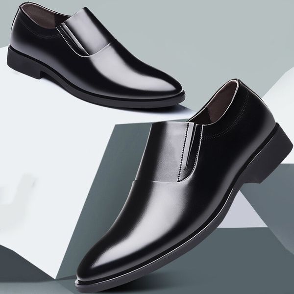 

dress shoes men business formal leather breathable heightening 230703, Black