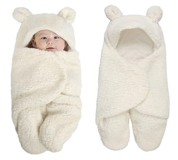 

newborn foot cover swaddle wrap winter cotton plush hooded climbing suit baby jumpsuit bag 012m q1905202329401, Blue