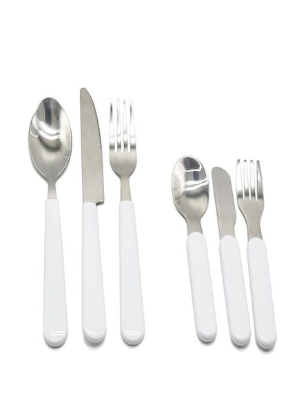 

sublimation white tableware set diy heat thremal transfer cutlery dinnerware western silverware kitchen knife spoon fork dinner se4801521