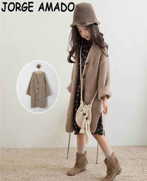 

girls sweaters knitting wool fashion loose apricot cardigan kids coat baby clothes girl winter clothes 410y e10032224376, Blue