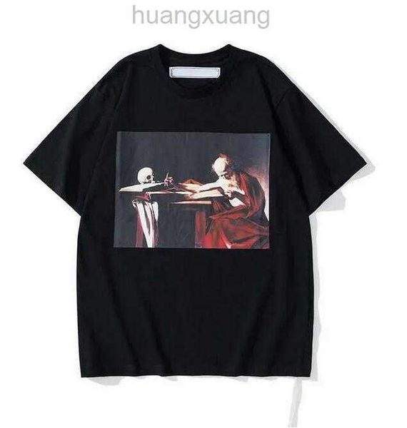 

fashion 2023 luxurys offes clothing mens tee shirt and women loose tees man casual street graffiti shirt sweatshirtoff men's t-shirts, White;black