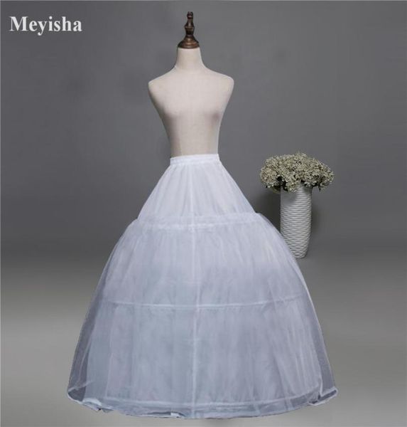 

52016 wedding dress crinoline bridal petticoat underskirt 3 hoops7263296, White