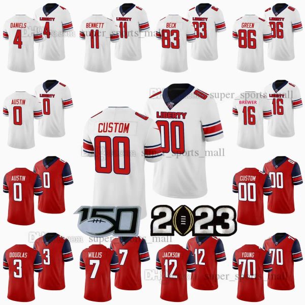 

custom ncaa liberty flamess college football jerseys kylen austin c.j. daniels malik caper eric green malik willis anthony butler charlie br, Black