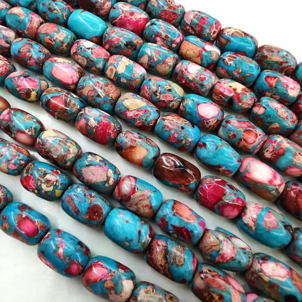 

10*14mm natural pinestone and red emperor stone beads barrel shape loose gem stone beads for diy bracelet ,necklace,hairpins,earrings jewelr