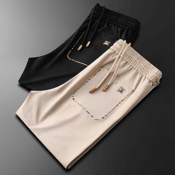 

khaki mens pants burb trousers designer pants tb war horse embroidery leggings men loose casual sweatpants plus size man colthing, Black