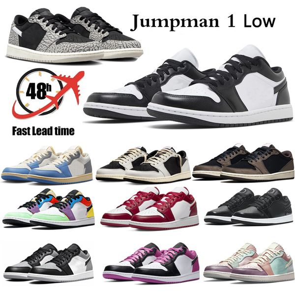 

2023 fashion low jumpman 1 1s mens basketball shoes black phantom university blue light smoke grey mocha paris midnight navy triple white wo