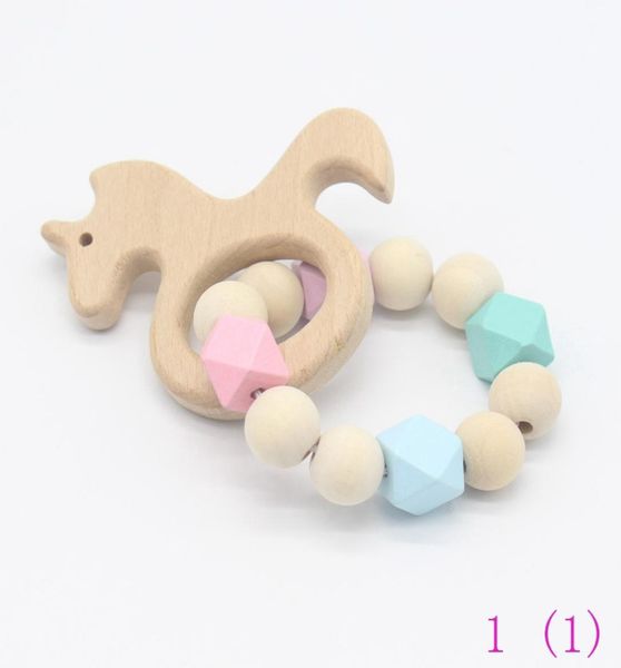 

baby wooden teether silicone beads nursing bracelets teething wood rattles toys baby teether bracelets nursing toys gift ye0228104337