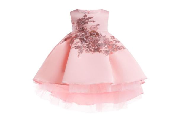 

2018 girls embroidery tails evening princess dresses kids party clothes baby girls elegant clothing infantis sequined dress for 108314283, Red;yellow