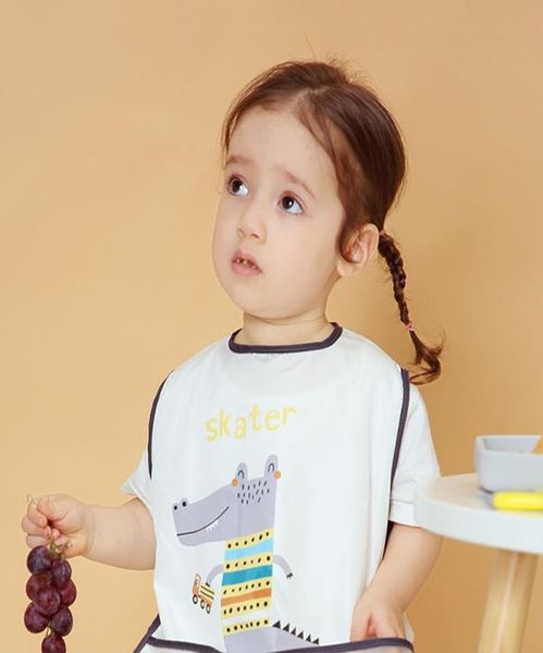 

sleeveless overall with invisible bib for baby waterproof and antidirty various cartoon patterns for option l2863399
